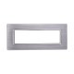 ETTROIT Placca In Alluminio Serie Space 7P Colore Silver Lucido Compatibile Con Bticino Living Light