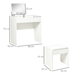 HOMCOM-Mobile-Toletta-con-Specchio-Sgabello-e-Cassetto-Tavolo-Consolle-Bianco