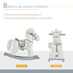 HOMCOM-Cavallo-a-Dondolo-in-Peluche-e-Legno-con-Suoni-e-Orsetto-Incluso-per-Bimbi-da-18-36-Mesi-65x26x55cm-Bianco