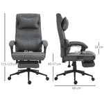 Vinsetto-Sedia-da-Ufficio-Ergonomica-ad-Altezza-Regolabile-con-Braccioli-e-Poggiapiedi-66x70x115-123-cm-Grigia