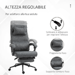 Vinsetto-Sedia-da-Ufficio-Ergonomica-ad-Altezza-Regolabile-con-Braccioli-e-Poggiapiedi-66x70x115-123-cm-Grigia