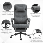 Vinsetto-Sedia-da-Ufficio-Ergonomica-ad-Altezza-Regolabile-con-Braccioli-e-Poggiapiedi-66x70x115-123-cm-Grigia