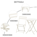 Outsunny-Tavolino-con-Sedie-Pieghevoli-in-Acciaio-Bianco-per-Balcone-Terrazzo-Giardino