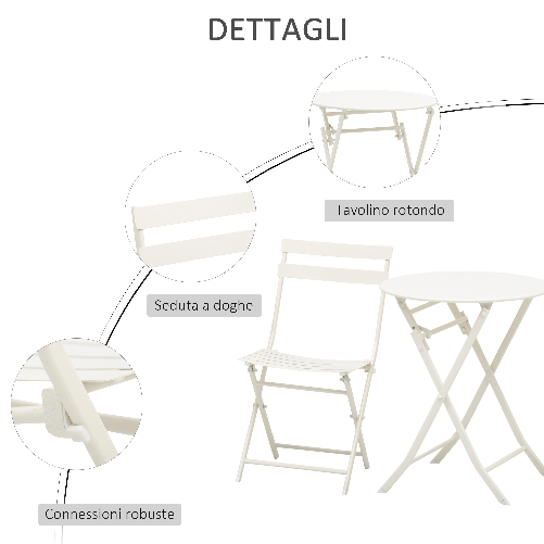 Outsunny-Tavolino-con-Sedie-Pieghevoli-in-Acciaio-Bianco-per-Balcone-Terrazzo-Giardino