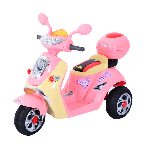 HOMCOM-Motorino-per-bambini-Triciclo-Elettrico-per-Bambine-6V-con-Luci-e-Musica-Rosa