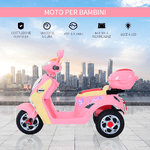 HOMCOM-Motorino-per-bambini-Triciclo-Elettrico-per-Bambine-6V-con-Luci-e-Musica-Rosa