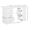 HOMCOM-Scrivania-Porta-PC-con-3-Cassetti-e-3-Ripiani-Scrivania-per-Camera-e-Ufficio-in-Legno-120x49x72cm-Bianco