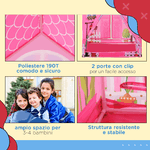 HOMCOM-Tenda-da-Gioco-Rosa-per-Bambina-3--Anni--93-x-69-x-103-cm--Idea-Regalo-tema-Principessa