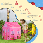 HOMCOM-Tenda-da-Gioco-Rosa-per-Bambina-3--Anni--93-x-69-x-103-cm--Idea-Regalo-tema-Principessa