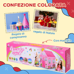 HOMCOM-Tenda-da-Gioco-Rosa-per-Bambina-3--Anni--93-x-69-x-103-cm--Idea-Regalo-tema-Principessa