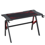 HOMCOM Scrivania Gaming Moderna con Tappetino Mouse Maxi e Accessori, 120x58x75cm - Rosso e Nero