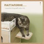 PawHut-Casetta-per-Gatti-a-3-Piani-con-Tiragraffi-e-Superficie-Recintata-40x40x84-cm-Color-Legno-e-Bianco