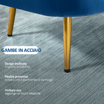 HOMCOM-Poltroncina-in-Velluto-Imbottita-con-Braccioli-63x61x80cm-Blu