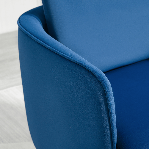 HOMCOM-Poltroncina-in-Velluto-Imbottita-con-Braccioli-63x61x80cm-Blu