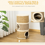 PawHut-Casetta-Cuccia-per-Gatti-Tiragraffi-a-Torre-3-Nicchie-Corda-in-Sisal-Alga-Marina