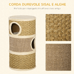 PawHut-Casetta-Cuccia-per-Gatti-Tiragraffi-a-Torre-3-Nicchie-Corda-in-Sisal-Alga-Marina