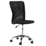 Vinsetto Sedia da Ufficio Ergonomica Senza Braccioli, Tessuto Traspirante a Rete, Altezza Regolabile e 5 Ruote, 43x56x90-100cm, Nero