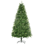 HOMCOM Albero di Natale per Interni con 2056 Rami e Base in Metallo, Ø124x228 cm, Verde