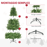 HOMCOM-Albero-di-Natale-per-Interni-con-2056-Rami-e-Base-in-Metallo-Ø124x228-cm-Verde