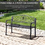 Outsunny-Panchina-da-Giardino-in-Ferro-Battuto-Nero