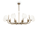 Maytoni Lampadario Contemporaneo Rendez-Vous Metallo Ottone 10 Luci E Diffusori Bianchi