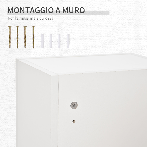 kleankin-Armadietto-Medicinali-a-Muro-con-Serratura-5-Ripiani-e-Mensole-Regolabili-in-Legno-e-Vetro-Bianco-30x20x70cm