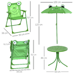 Outsunny-Set-Tavolo-da-Giardino-con-2-Sedie-Pieghevoli-e-Ombrellone-per-Bambini-in-Metallo-e-Poliestere-Verde