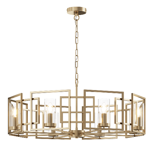 Lampadario-Contemporaneo-Bowi-Struttura-In-Metallo-Colore-Oro-8-Luci