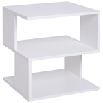 HOMCOM Tavolino da Caff� 2 Ripiani Aperti Design Moderno Salotto Soggiorno Legno 40x40x43cm Bianco