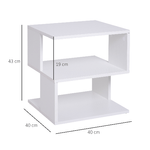 HOMCOM-Tavolino-da-Caffe-2-Ripiani-Aperti-Design-Moderno-Salotto-Soggiorno-Legno-40x40x43cm-Bianco