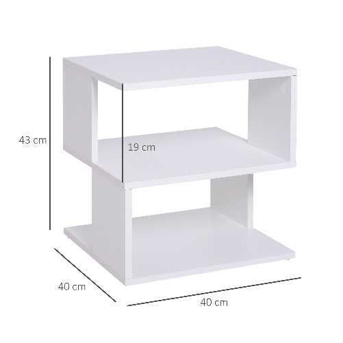 HOMCOM-Tavolino-da-Caffe-2-Ripiani-Aperti-Design-Moderno-Salotto-Soggiorno-Legno-40x40x43cm-Bianco