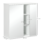 kleankin-Armadietto-Specchiera-Bagno-2-Ante-con-Ripiani-Aperti-e-Mensole-Regolabili-60x20x61cm-Bianco