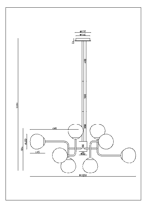 Lampadario-Sospensione-Erich-In-Metallo-Oro-Rosa-12-Luci-E-Diffusori-Bianchi