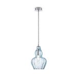 Sospensione-Contemporanea-Eustoma-Metallo-Nichel-1-Luce-Diffusore-Vetro-Blu