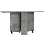 HOMCOM Tavolo Pieghevole in Legno per 4-6 Persone con Ruote, 75x140x74cm, Grigio