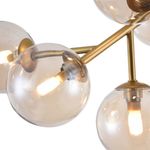 Lampadario-Contemporaneo-Dallas-Metallo-Oro-12-Luci-Diffusori-Ambra