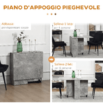 HOMCOM-Tavolo-Pieghevole-in-Legno-per-4-6-Persone-con-Ruote-75x140x74cm-Grigio