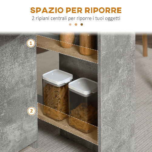 HOMCOM-Tavolo-Pieghevole-in-Legno-per-4-6-Persone-con-Ruote-75x140x74cm-Grigio