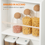 HOMCOM-Carrello-da-Cucina-Portavivande-in-Legno-con-2-Ripiani-e-Ruote-60x38x77cm-Bianco