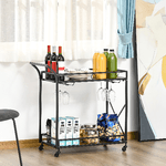 HOMCOM-Carrello-da-Cucina-2-Ripiani-in-Stile-Industriale-Portavivande-con-4-Ruote-Girevoli-e-Maniglia-Legno-e-Metallo-Marrone