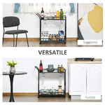 HOMCOM-Carrello-da-Cucina-2-Ripiani-in-Stile-Industriale-Portavivande-con-4-Ruote-Girevoli-e-Maniglia-Legno-e-Metallo-Marrone