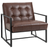 HOMCOM-Poltrona-Imbottita-Stile-Industriale-Trapuntata-a-Bottoni-Arredamento-Moderno-Poltroncina-da-Ingresso-in-Metallo-e-PU-75x81x78cm-Marrone