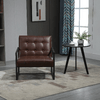 HOMCOM-Poltrona-Imbottita-Stile-Industriale-Trapuntata-a-Bottoni-Arredamento-Moderno-Poltroncina-da-Ingresso-in-Metallo-e-PU-75x81x78cm-Marrone