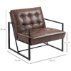 HOMCOM-Poltrona-Imbottita-Stile-Industriale-Trapuntata-a-Bottoni-Arredamento-Moderno-Poltroncina-da-Ingresso-in-Metallo-e-PU-75x81x78cm-Marrone