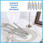 Candela torciglione confezione  10 candela argento addobbi di natale vintage decorazioni natalizie centrotavola fai da te idee regalo