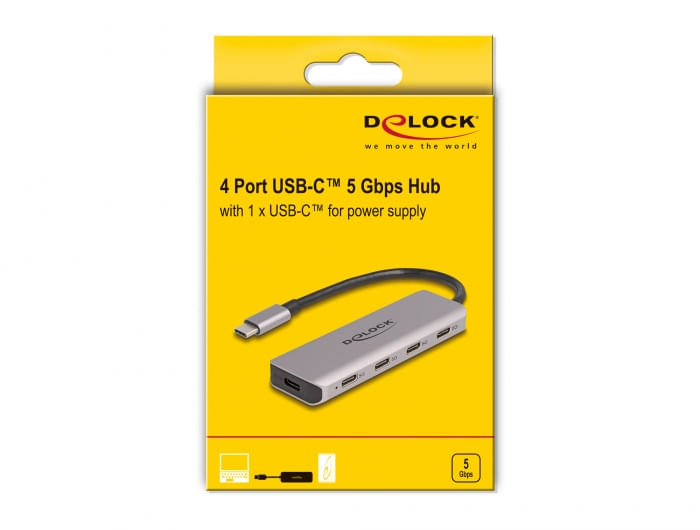 Delock-Hub-USB-Type-C-USB-5-Gbps-a-4-porte-con-porta-USB-Type-C