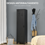 HOMCOM-Armadietto-Metallico-Stile-Industriale-a-un-Anta-per-Ingresso-e-Camera-43x50x180cm-Nero