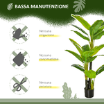 HOMCOM-Banano-Pianta-in-Vaso-Albero-di-Banano-Artificiale-Pianta-Finta-per-Interno-ed-Esterno-150cm