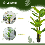 HOMCOM-Banano-Pianta-in-Vaso-Albero-di-Banano-Artificiale-Pianta-Finta-per-Interno-ed-Esterno-150cm