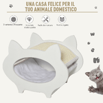 PawHut-Casetta-Cuccia-per-Gatti-in-Legno-con-Tiragraffi-Cuscino-e-Rivestimento-Peluche